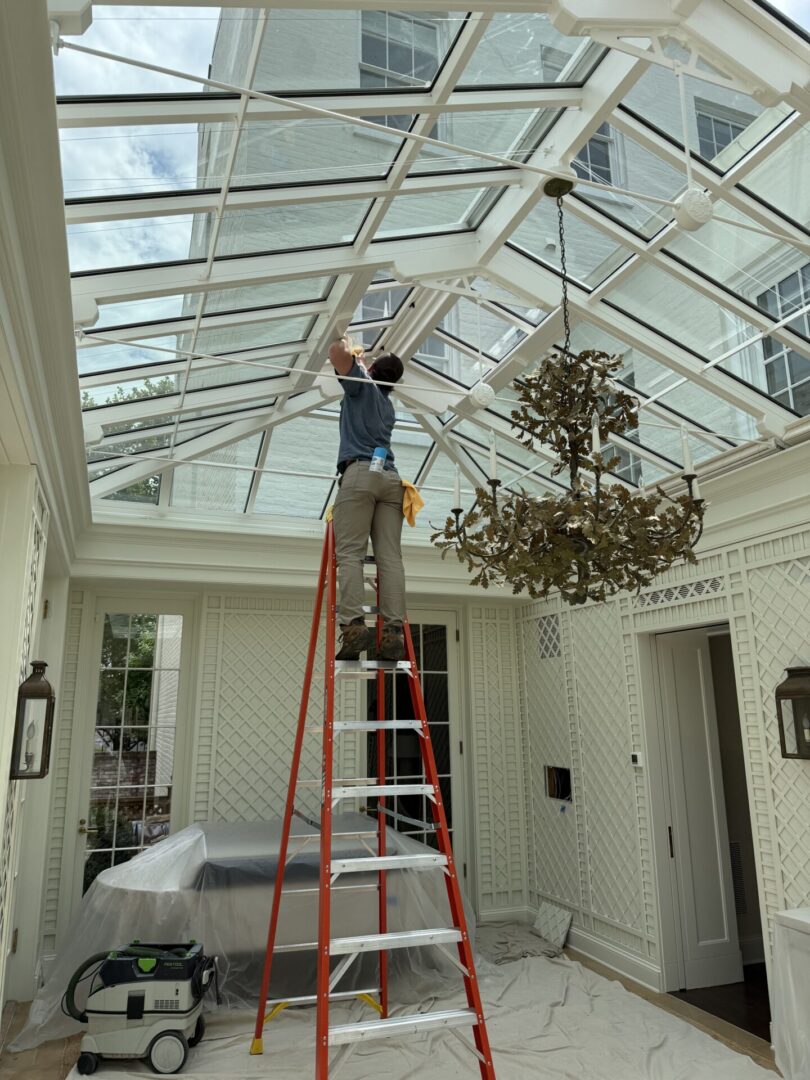 Cleaning conservatory interior